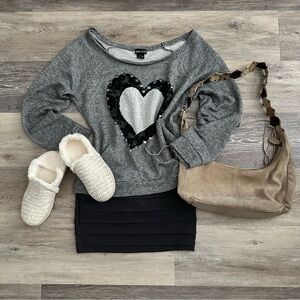 Wet Seal Y2K Heather Gray Knit Sweater M